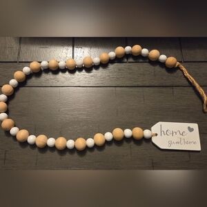 Wooden Bead Garland with Home Tag